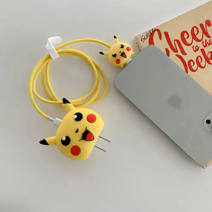 3D  Pikachu Charger Case & Cable Protector (18W/20W)