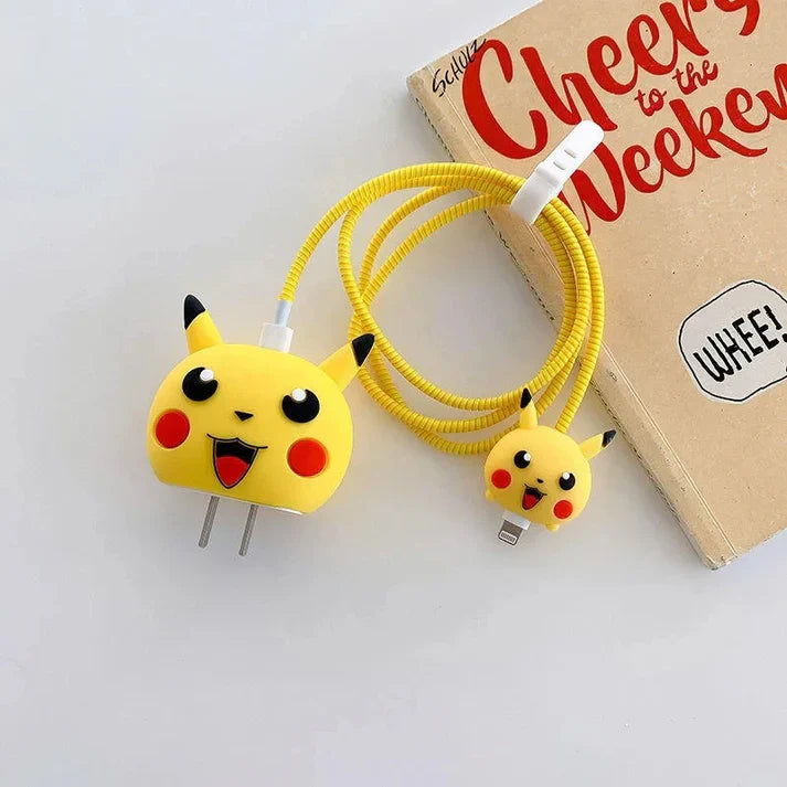 3D  Pikachu Charger Case & Cable Protector (18W/20W)