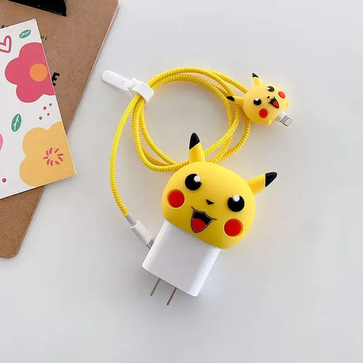 3D  Pikachu Charger Case & Cable Protector (18W/20W)