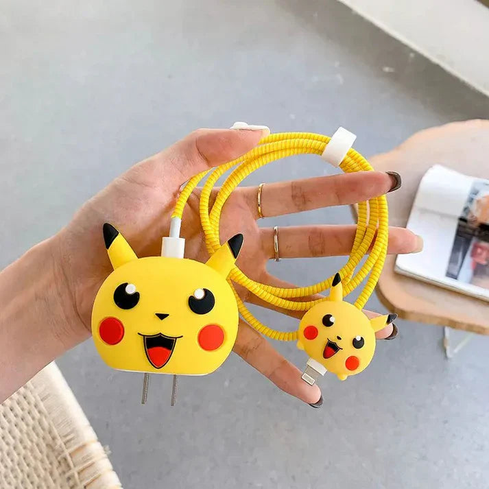 3D  Pikachu Charger Case & Cable Protector (18W/20W)