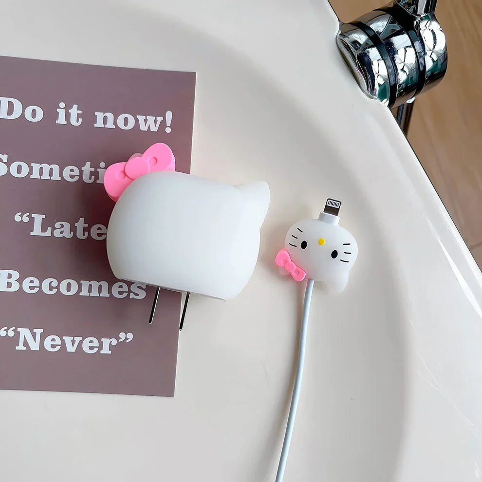 3D Hello kitty Charger Case & Cable Protector (18W/20W)