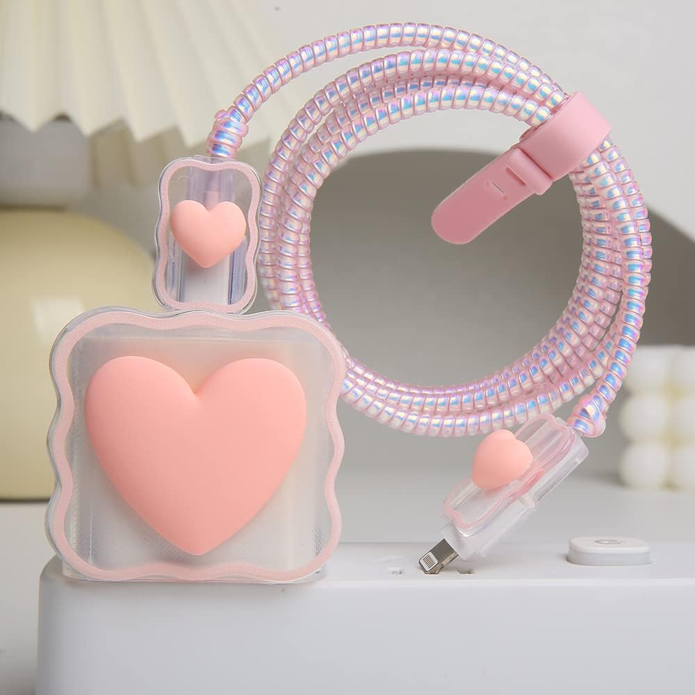 3D Heart Charger Case & Cable Protector (18W/20W)