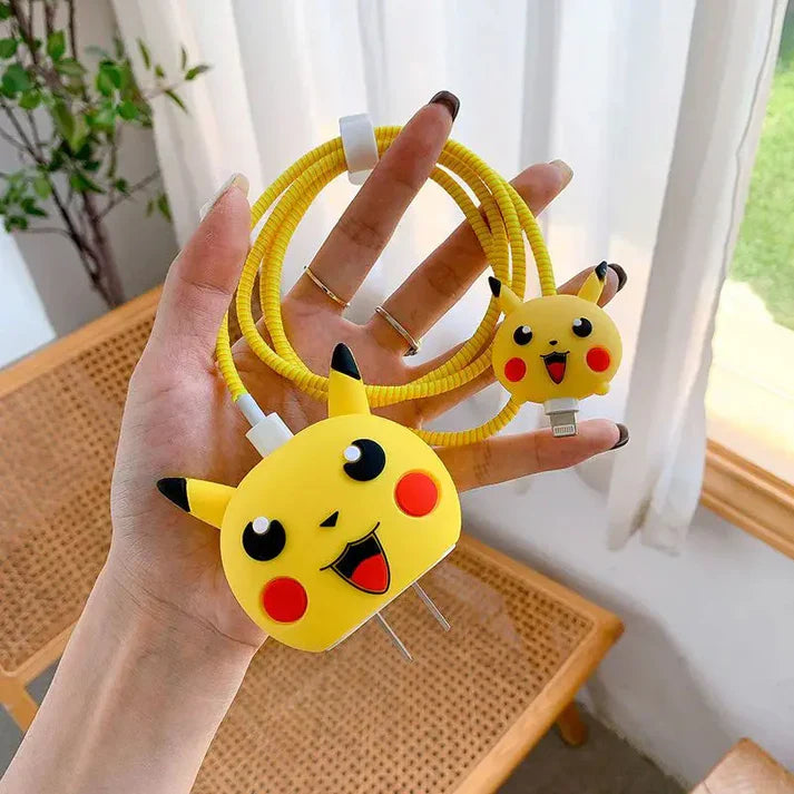 3D  Pikachu Charger Case & Cable Protector (18W/20W)