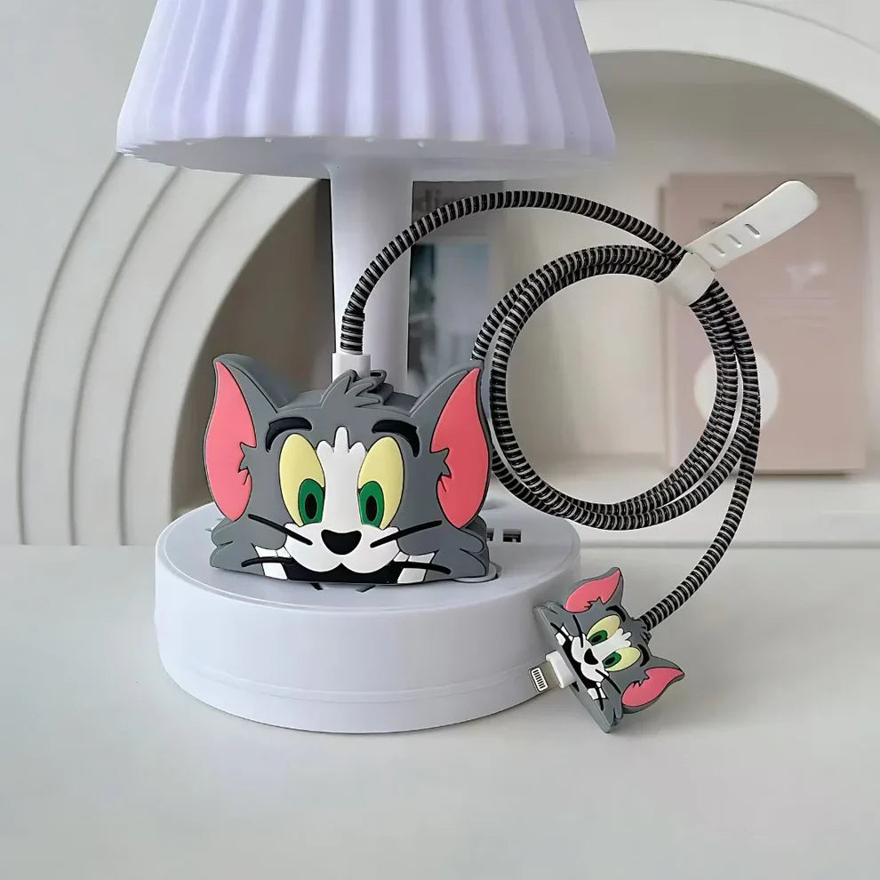 3D Tom Cartoon Charger Case & Cable Protector (18W/20W)