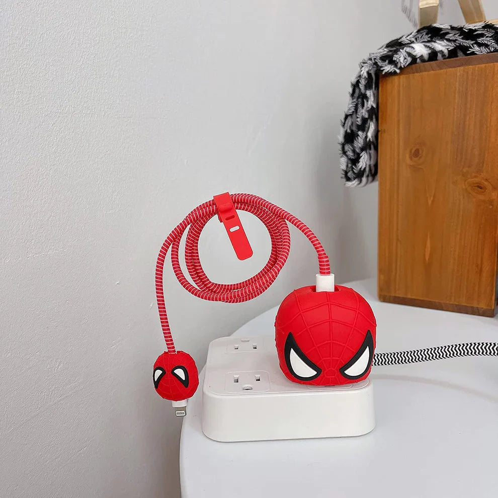 3D Spiderman Charger Case & Cable Protector (18W/20W)