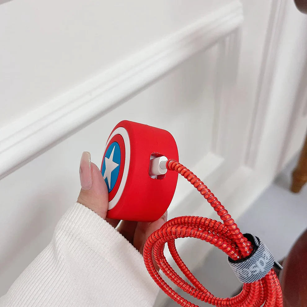 3D  Captain America-themed Charger Case & Cable Protector (18W/20W)