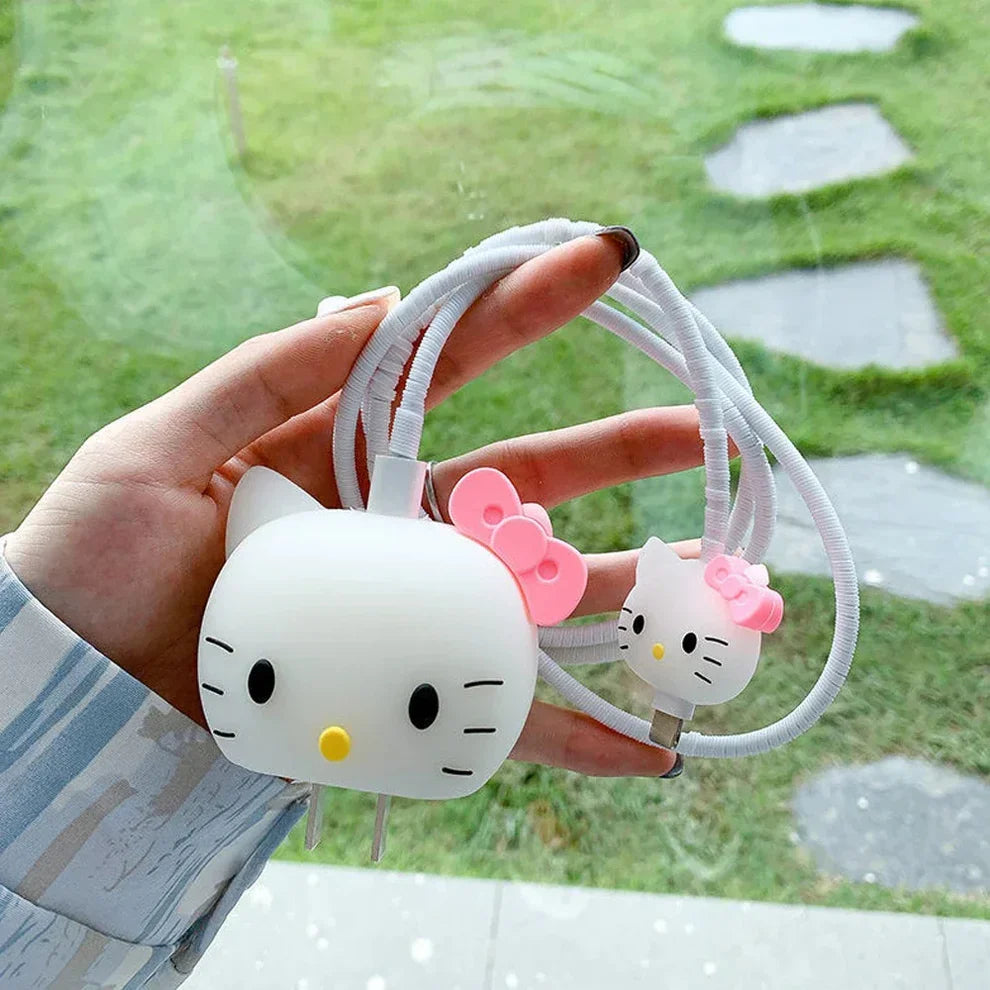 3D Hello kitty Charger Case & Cable Protector (18W/20W)