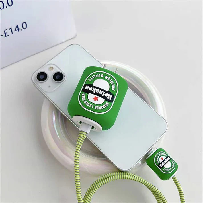 3D Heineken Beer Charger Case & Cable Protector (18W/20W)