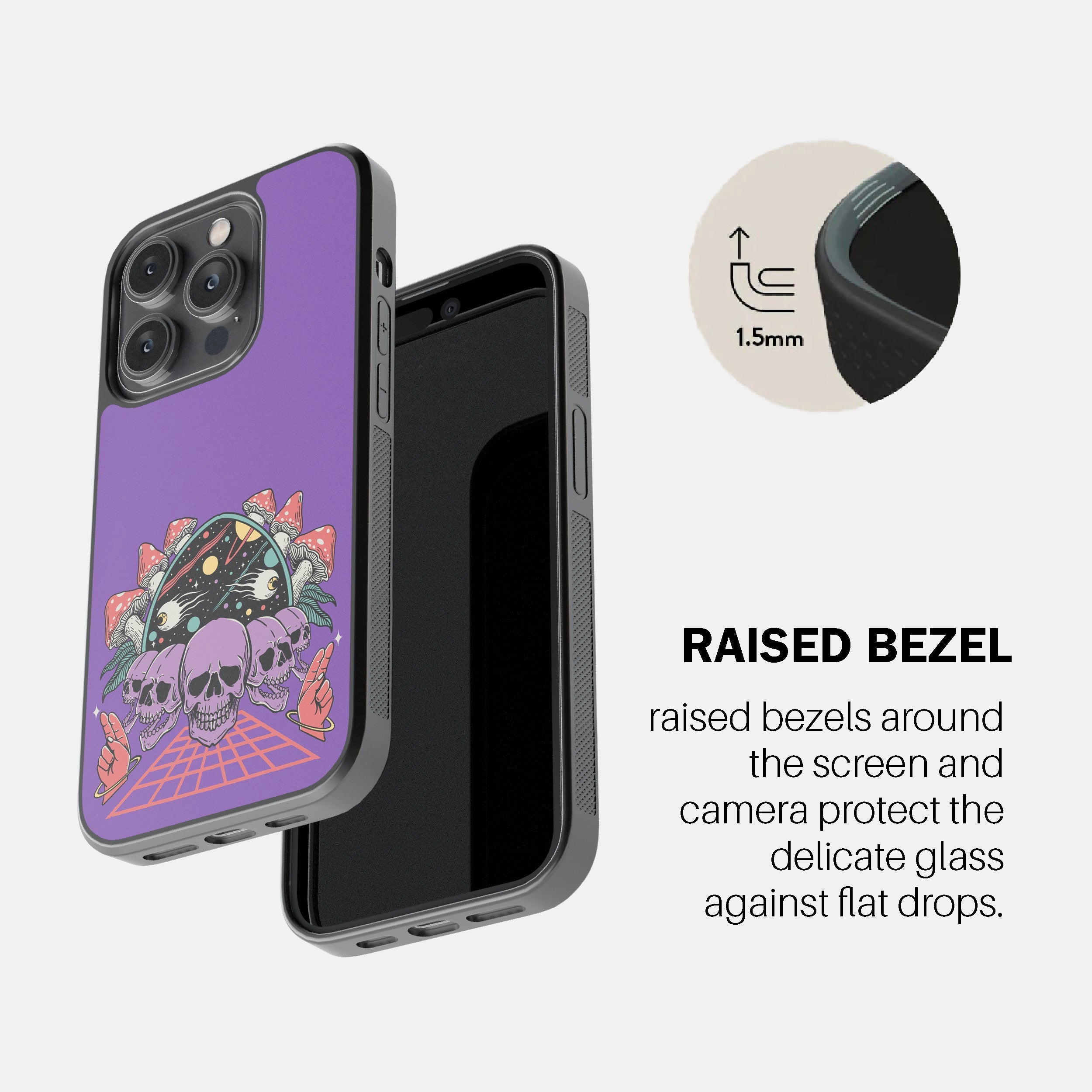 Purple Skulls Shroom Trip – Phone Cover