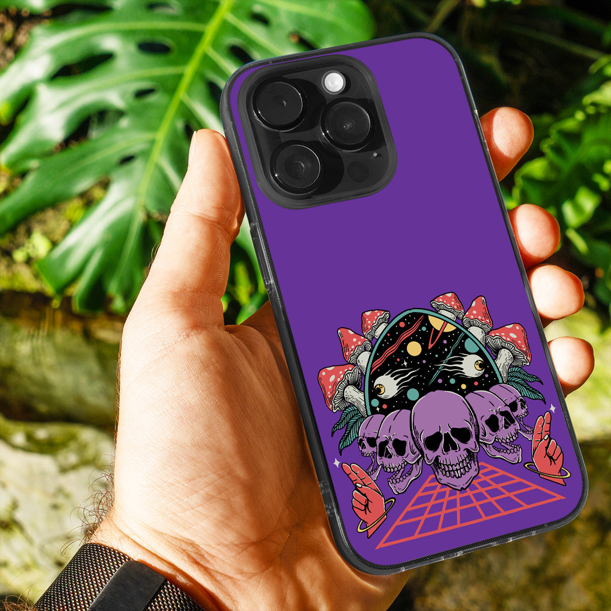 Purple Skulls Shroom Trip – Phone Cover