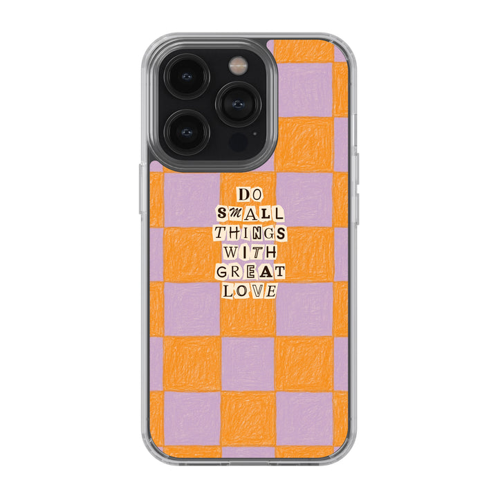 Orange-Lavender Checker Love – “Do Small Things with Great Love”
