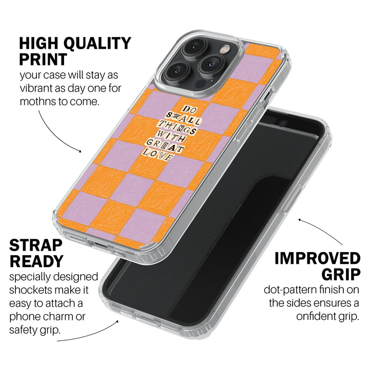 Orange-Lavender Checker Love – “Do Small Things with Great Love”