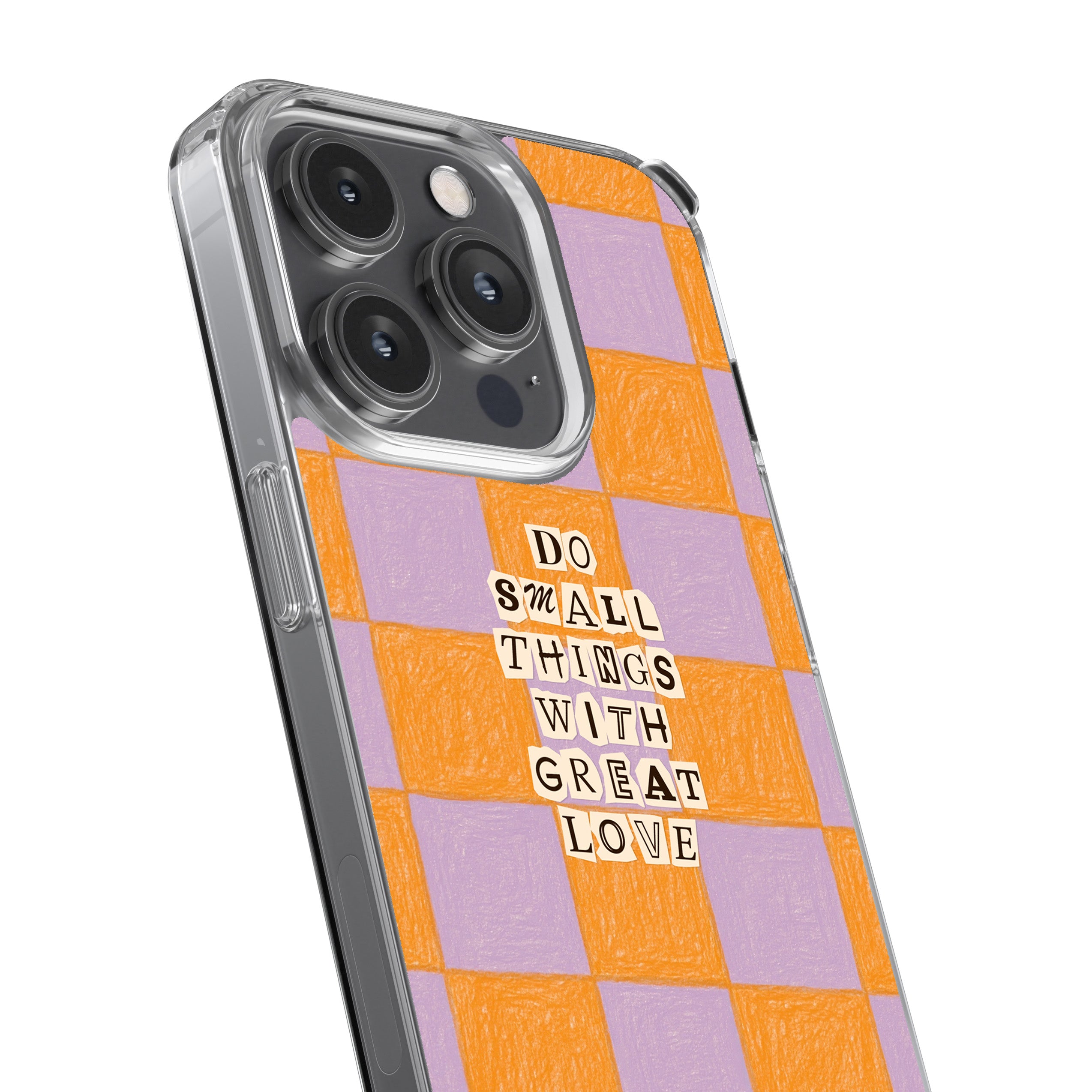 Orange-Lavender Checker Love – “Do Small Things with Great Love”
