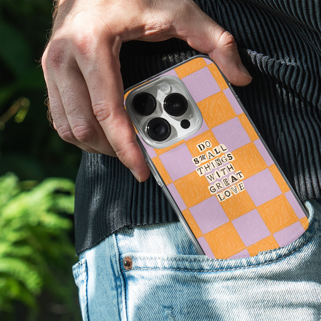 Orange-Lavender Checker Love – “Do Small Things with Great Love”