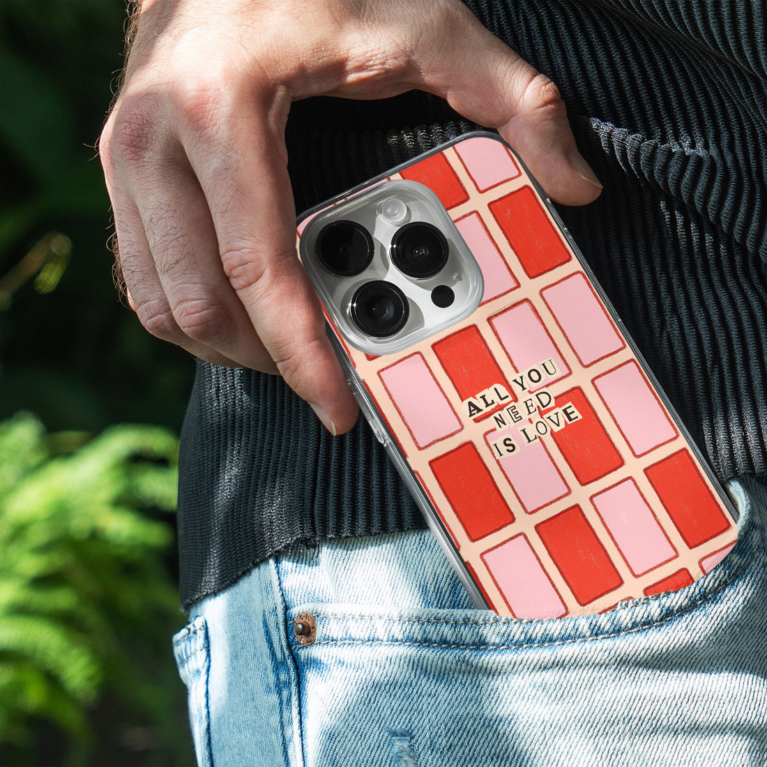 Bold Red Grid Love – “All You Need is Love”
