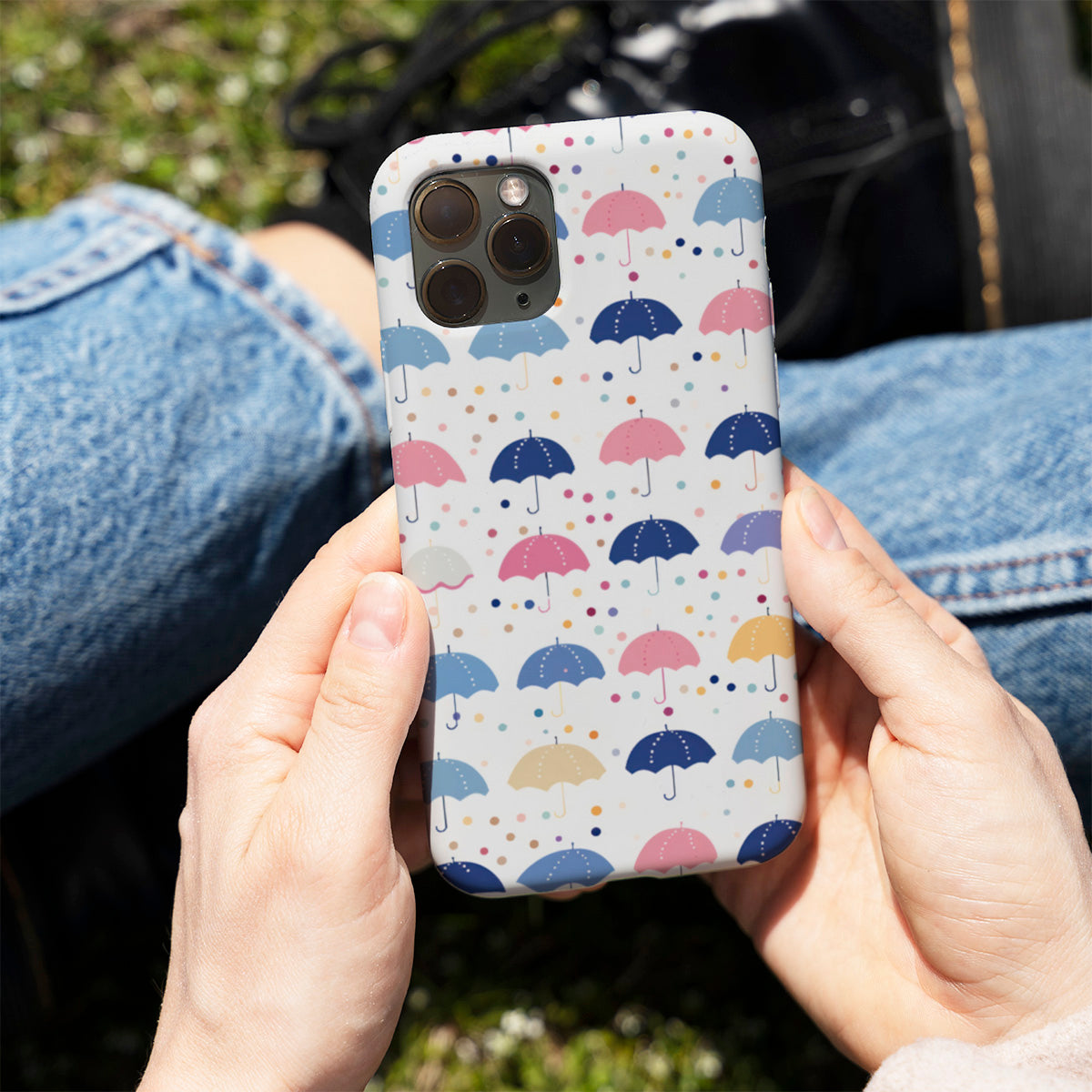 Rainbow Umbrella Mobile Cover