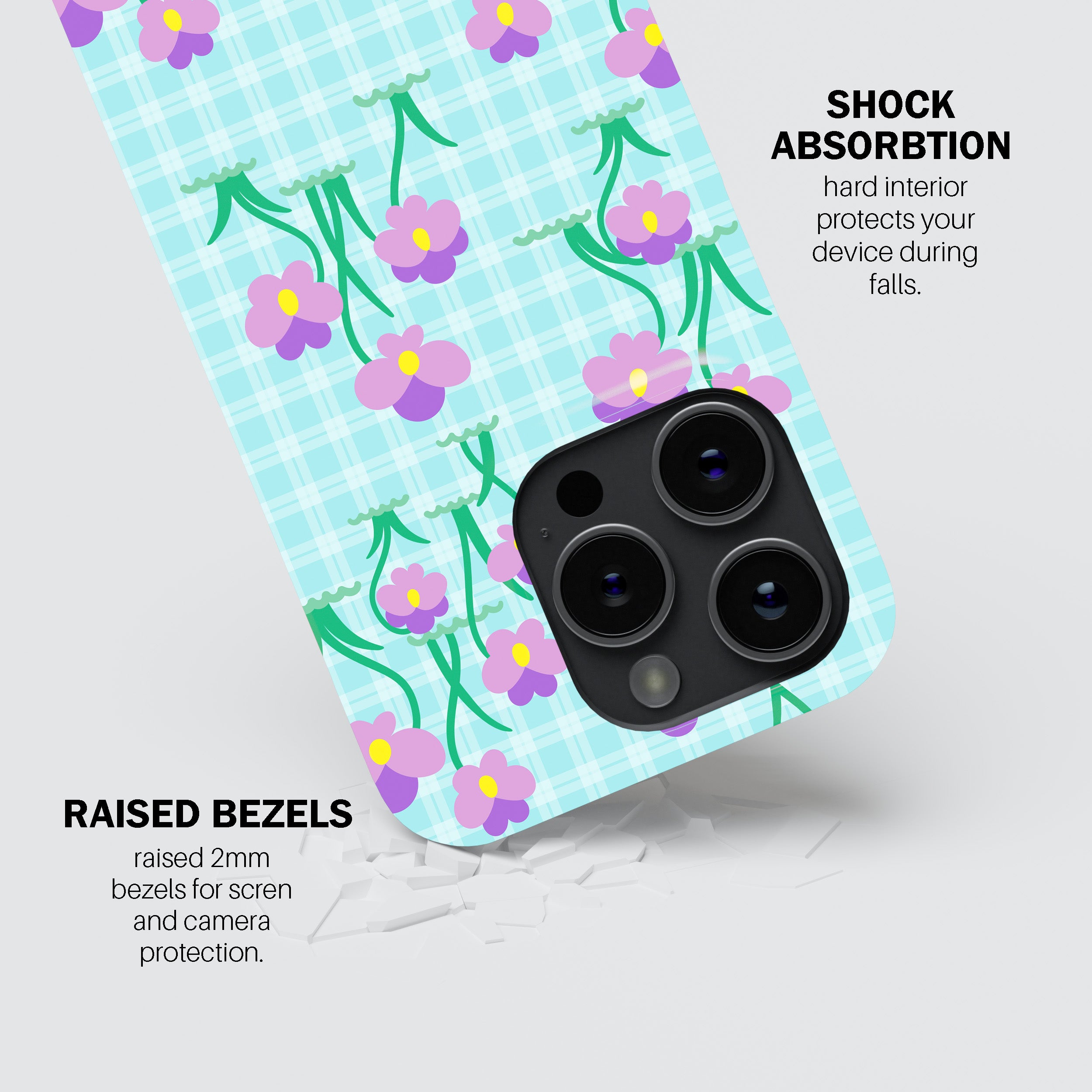 Floral Gingham Mobile Cover