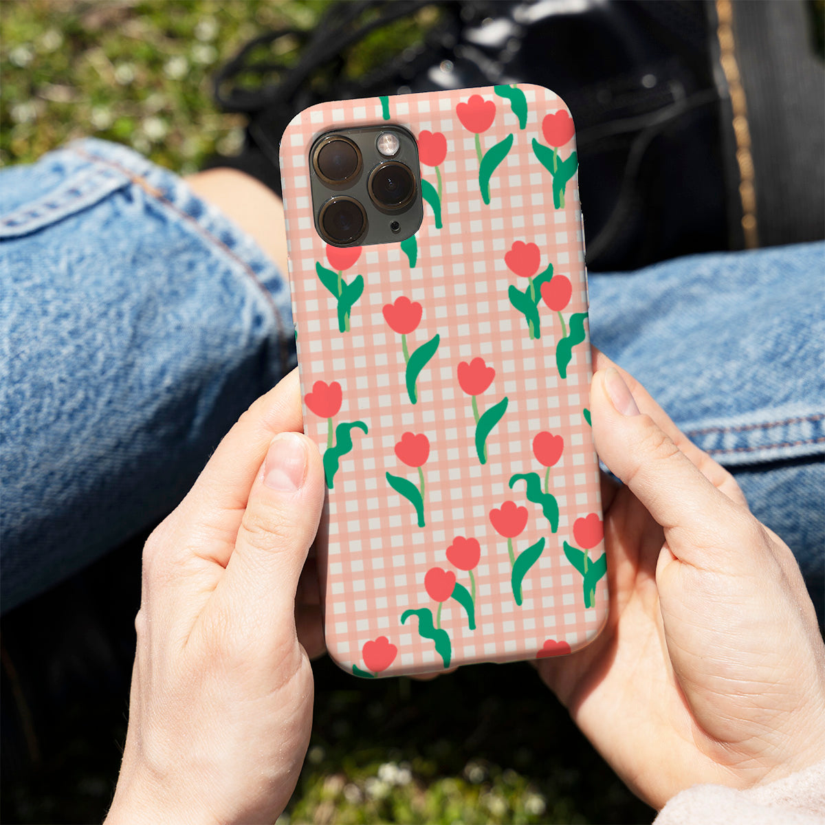 Cherry Grid Mobile Cover