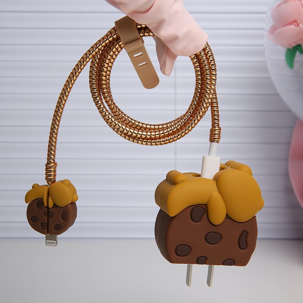3D Cute Pooh Cartoon Charger Case & Cable Protector (18W/20W)