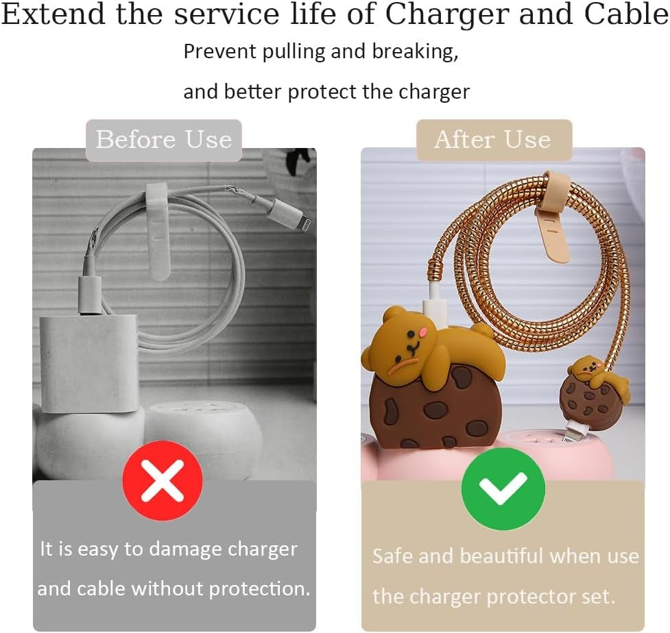 3D Cute Pooh Cartoon Charger Case & Cable Protector (18W/20W)